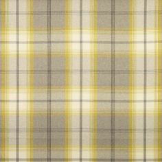 a yellow and grey plaid fabric