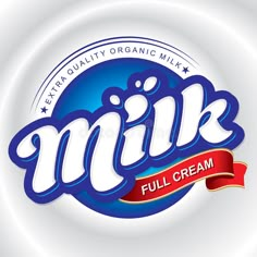 a milk label with the word milk on it