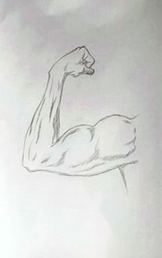 a drawing of a man's arm in the air