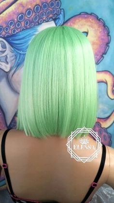 Cove Holden, Kawaii Wig, Scene Wig, Mermaid Wig, Pastel Wig, Grey Ombre Hair, Straight Bob Hairstyles, Kawaii Wigs, Mint Hair