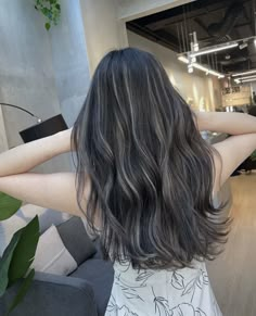 Sandy Highlights On Dark Hair, Cool Tone Hair Color, Jet Black Hair With Highlights, Black Hair Highlights, Ash Brown Hair Balayage, Black Hair Ideas, Black Hair With Blonde Highlights, Hair Color Names, Hair Dye Videos