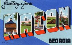 an old postcard with the word greetings from jackson, georgia in large letters