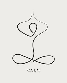 a woman's body with the word calm written in black ink on a white background