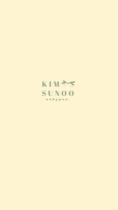 the words kim sunoo are written in green ink on a beige background with an airplane