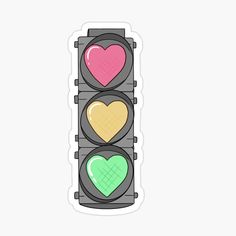 Heart Traffic Light, Stickers To Print Out, Sticker Heart, Printable Vintage Art, Redbubble Stickers, Scrapbook Printing, Happy Stickers