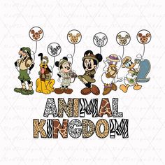 an animal kingdom logo with mickey mouse and friends