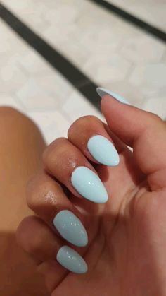 solid baby blue nails Baby Blue Nails, Blue Nails, Baby Blue, Nails, Blue