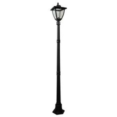 Bayport 72 in. Outdoor Black Solar Lamp Post with Super Bright Natural White LED Christmas Environment, Pathways Garden, Bright Nature, Solar Lamp Post, Solar Post Lights, Solar Powered Lamp, Courtyard Ideas, Solar Light Crafts, Garden Areas