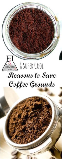 some coffee grounds are in a bowl with the words reason to saute coffee grounds