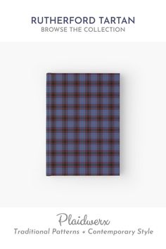 Hardcover journal in the family tartan of Clan Rutherford. Scottish Clans, Blue And Black, Plaid Pattern, Buttons Pinback, Bright Red, Chiffon Tops