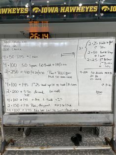 a white board with writing on it sitting in front of a subway station sign that reads 25 / 11