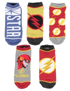 PRICES MAY VARY. THESE ARE OFFICIALLY LICENSED DC COMICS SOCKS, GUARANTEED - This Flash sock set is manufactured by Bioworld, one of the leading pop culture companies in the world. Quality is always guaranteed and the products are made with customers like you in mind! COMFORTABLE & STYLISH - Made with a super soft and stretchy dual-blend fabric for that extra comfortable feel when lounging or walking. DETAILED CHARACTER INSPIRED DESIGNS - This ankle socks set features 5 different pairs each with Reverse Flash, Star Labs, Flash Logo, Lab Logo, Superhero Team, Superhero Villains, Fastest Man, Superhero Characters, Nerdy Girl