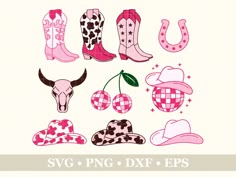 cowgirl cowboy boots and hats svg dxf eps png