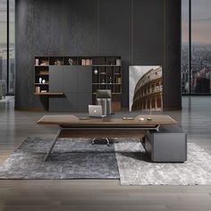 a living room filled with furniture and a flat screen tv on top of a wooden table