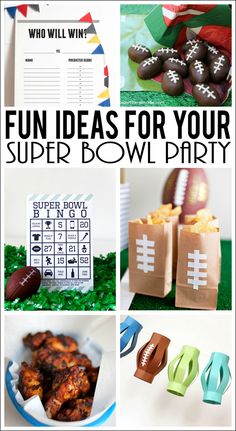 super bowl party ideas for the kids to play in and eat out with their favorite food