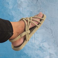 Get a pair of the #1 best seller in our line of handmade rope sandals. The beige color goes with everything, comes in mens or womens sizes and are shipped super fast and free. These comfortable flat sandals are designed to be extremely lightweight and durable, it's the next best thing to going barefoot. And get ready ... people are going to oooh and aaah over these sandals, stopping you to exclaim how they love them, where did you get them, you look so gooooood in them! The adjustable straps on Casual Beach Sandals With Rope Detail, Hippie Sandals, Rope Sandals, Gold Rings Fashion, Rings Fashion, Comfortable Flats, Cotton Rope, Hippie Style, Beige Color