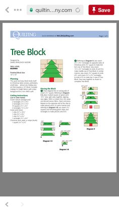 an image of a computer screen with instructions on how to make a christmas tree block