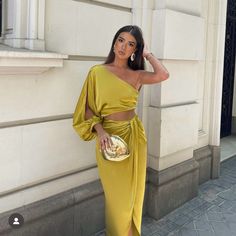 New With Tags Size Medium Wedding Guest Destination Dress, Destination Wedding Guest Outfit, Yellow Gown, Zara Gold, Asymmetric Dress, Dress Women Elegant, Elegant Chic, Guest Outfit, Cutout Dress