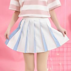 High Waisted Pleated Skirt, Zipper Skirt, Pleated Skirts, Cute Skirts, Fashion Items, Pink Hoodie, Flared Sleeves, Asian Fashion, A Line Skirt