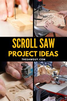 several pictures with the words scroll saw project ideas