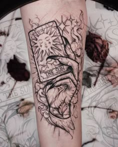 a tattoo on the leg of a person