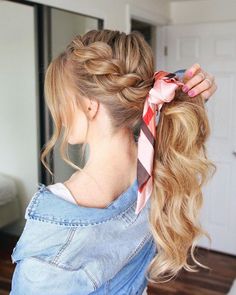 Quick and Easy Scarf Braid Styles for Beginners Braids 2022, Small Headband, Hair To One Side, Curly Haircuts, Loose Braids, Extensions Hair, Waterfall Braid