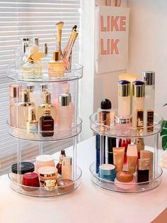 1pc Transparent Rotating Multi-Layer Desktop Cosmetic Storage Shelf Organizer Box For Skincare, Perfume, Makeup, Gift For Valentine's Day Clear    PET     Storage & Organization, size features are:Bust: ,Length: ,Sleeve Length: Bandeja Perfume, Rangement Makeup, Makeup Display, Perfume Display, Care Organization, Makeup Storage Organization, Perfume Organization, Acrylic Organizer Makeup, Cosmetic Display