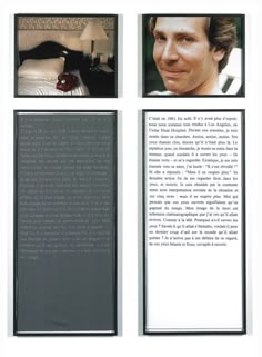 an image of a man's face in the pages of a book with pictures of him