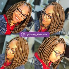 40 Stylishly Short Braids Hairstyles You'll Fall In Love With in 2024 - Coils and Glory Braids Purple And Black, Short Braided Hairstyles, Braids Bob Style, Light Brown Bob, Box Braids Bob, Brown Bob