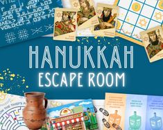 "Hanukkah Escape Room: Immerse Yourself in Holiday Adventure!" Holiday Activity For Kids, Hanukkah Game, Hanukkah For Kids, Escape Room For Kids, Hanukkah Crafts, Chanukah Party, Holiday Activities For Kids, How To Celebrate Hanukkah, Hanukkah Cards