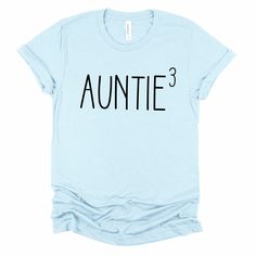 This is such a fun shirt to get for a birth announcement gift to tell your sister she is going to be an Aunt again! But this shirt is great for those already established aunts as well, add your special number of nieces and nephews in the personalization section. SHIRT ♥ MATERIAL *Heather Prism colors are 99/1 airlume combed and ringspun cotton/ polyester (Unique coloring, grey flecks of heather pulled through the base color) * These Bella + Canvas unisex tees are soft, touchable, comfy, and ligh Aunt Again Announcement, Going To Be An Aunt, Birth Announcement Gifts, New Baby Announcement, Sister Birthday Gift, Cute Sister, Cross Shirts, New Baby Announcements