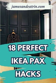 The Ikea Pax is an Ikea hackers dream product. It is so versatile in its configuration and is totally plain, ready for Ikea Pax hacks! Ikea Pax Mirror Door Hack, Pax Wardrobe Doors Ideas, Ikea Door Fronts, Ikea Hackers Bedroom, Dold Dörr, Ikea Pax Doors, Ikea Closet Hack, Pax Hack, Home Decor Ikea