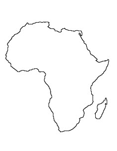 the outline of africa on a white background, it is easy to draw and can be used as a coloring page