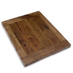 a wooden cutting board on a white background