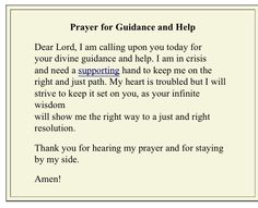 a prayer for guidance and help