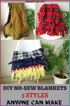 diy no sew blankets 5 styles anyone can make