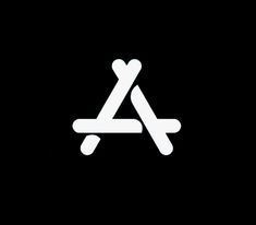 the letter a logo is white on black