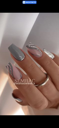 Elegant Grey Nails, Kutek Disney, Special Nails, Smink Inspiration