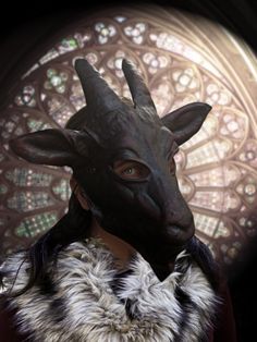 Horn Costume, Goat Mask, Horns Costume, Yule Goat, Pagan Magic, Black Phillip, Wolf Mask, Mask Shapes, Beautiful Mask