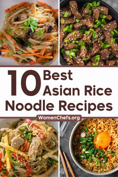 Assorted Asian rice noodle dishes, including stir-fried noodles and spicy beef, from top recipes. Rice Noodles Dishes, Maifun Rice Noodle Recipes, Asian Rice Noodle Recipes, Rice Noodles Recipes, Asian Rice Noodles, Easy Rice Noodle Recipes, Rice Noodle Dishes, Korean Noodle Recipes, Middle Eastern Recipes Arabic Food