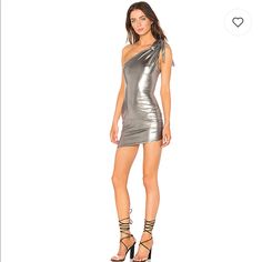 Sexy Pewter Color Mini Dress Chic Metallic One-shoulder Dress, Metallic One-shoulder Dress For Night Out, Metallic Fitted Sleeveless Mini Dress, Glamorous Metallic Sleeveless Bodycon Dress, Metallic Bodycon Mini Dress For Evening, Metallic Bodycon Dress For Summer, Metallic Mini Dress For Cocktail, Metallic Mini Dress For Spring, Chic Metallic Dress For Club