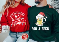 "Most Wonderful Time Shirt - Christmas Beer Shirt - Beer Time Shirt - Beer Lover Gift - Christmas Matching Tee - Christmas Family Shirt How To Order: 1 - Please, check and review all photos 2 - Choose your t-shirt size and color *Different styles of shirts may have different shades of same color choice due to different manufacturer brands. *For this reason, we recommend you to match shirts from the same styles if you want precisely matching colors (exa. Unisex, V-neck, Tank top, etc.). 3 - Click add to cart. You can go back to add more product 4 - Click \"Proceed to check out\" 5 - When you check out, you can add a note to seller for any request. Product: * 4.2 oz., 100% airlume combed and ringspun cotton, 32 singles * 32 singles Athletic Heather and Black Heather are 90/10 airlume combed Christmas Beer Shirts, Christmas Family Shirt, Christmas Beer, Beer Time, Christmas Matching, Gifts For Beer Lovers, Matching Tees, Family Christmas Shirts, Family Shirt