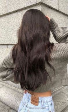 Brown Hair Inspiration, Dark Brunette Hair, Long Dark Hair, Hair Stylies, Hair Inspiration Color