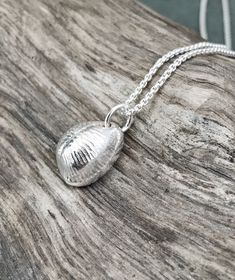 Excited to share this item from my #etsy shop: Handmade solid sterling silver Cowrie shell pendant necklace Organic Pendant, Cactus Jewelry, Silver Casting, Cowrie Shell Necklace