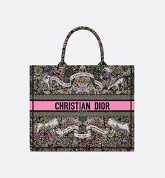 Large Dior Book Tote Black Embroidery with Multicolor Dior Around the World Motif (42 x 35 x 18.5 cm) | DIOR Dior Closet, Feminine Accessories, Christian Dior Bag, Handbag Brands, Christian Dior Logo, Dior Aesthetic, Dior Book, Birkin Bags, Christian Dior Paris