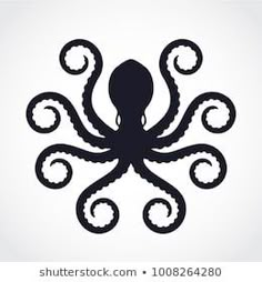 an octopus silhouetted against a white background