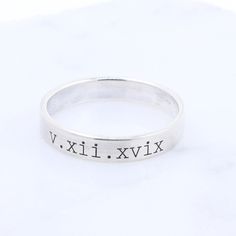 *THUMB RINGS* PERSONALIZED CUSTOM NAME BAR * * Our stunning Roman numeral Thumb or Finger Ring * Also, engrave anything else you want on these quality 4mm Bands. * They are perfect for large readable font. * Great gifts for Holidays, bridesmaids gifts, graduations, birthdays, etc. :) * Names, Dates, Coordinates, Roman numerals, Pets Names, Boyfriend, Girlfriend, Fingerprints, Children. * Only the highest quality materials used and expert craftsmanship DETAILS * The Band is 4mm wide. * Material: Thumb Rings For Women, Roman Numeral Ring, Gold Toe Rings, Bold Rings, Name Rings, Plastic Ring, Thumb Ring, Roman Numeral, Finger Rings