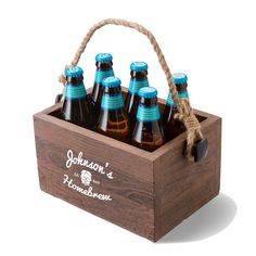 Beer Caddy - Personalized Wood Beer, Beer Wood, Beer Design, Circle Monogram