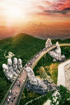 an artist's rendering of the golden bridge in china