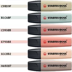 four different colors of stabio boss pens